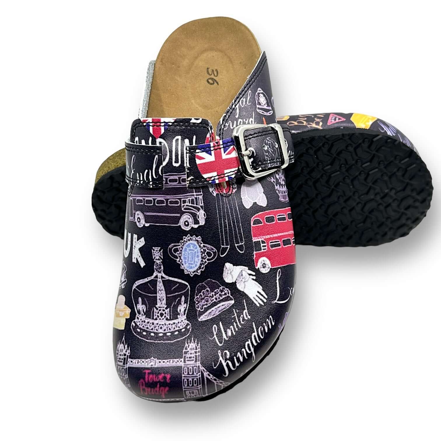 London Chic Leather Clogs Slippers