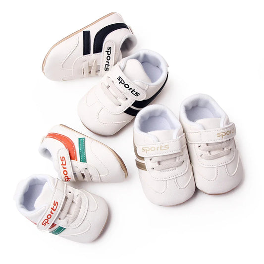 Non-Slip Soft Sole Baby Sneakers | PU Leather First Walker Shoes for Infants & Toddlers (0–18 Months)