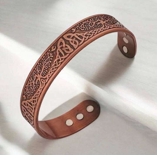 Handcrafted Celtic Tree of Life Copper Bracelet – Magnetic Therapy