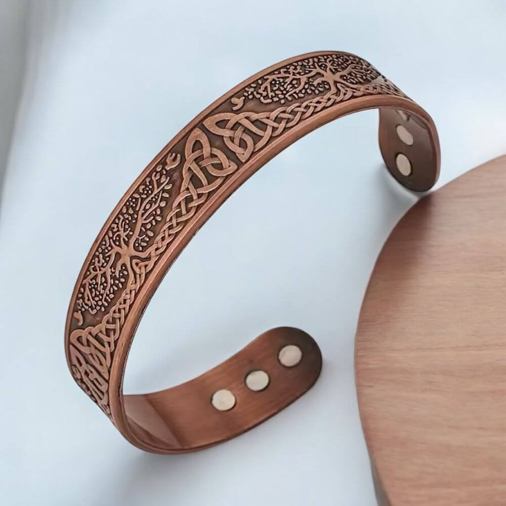 Handcrafted Celtic Tree of Life Copper Bracelet – Magnetic Therapy