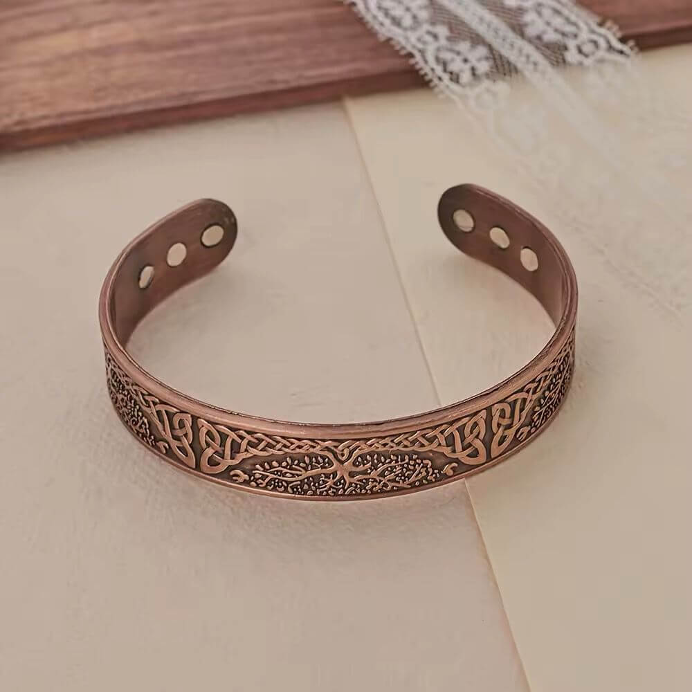 Handcrafted Celtic Tree of Life Copper Bracelet – Magnetic Therapy