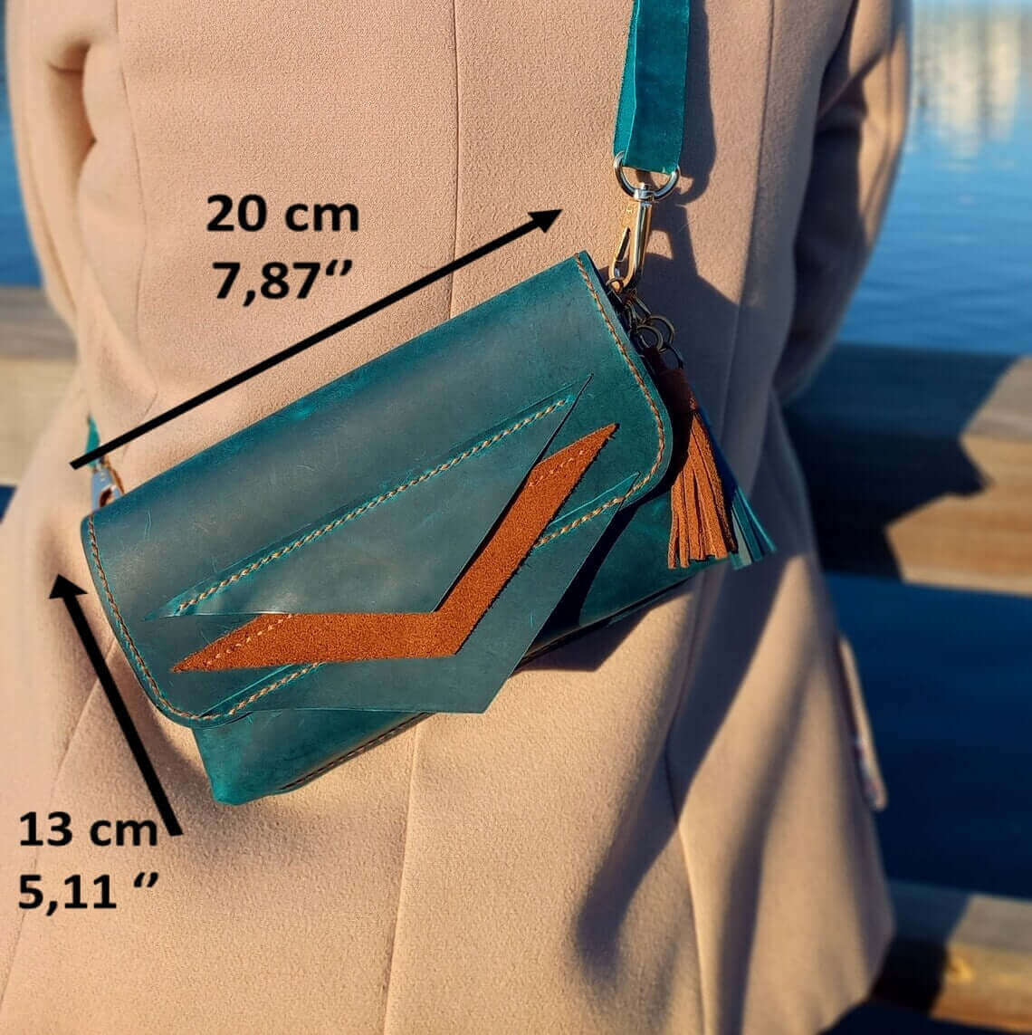 Blue Leather Fanny Pack 01
