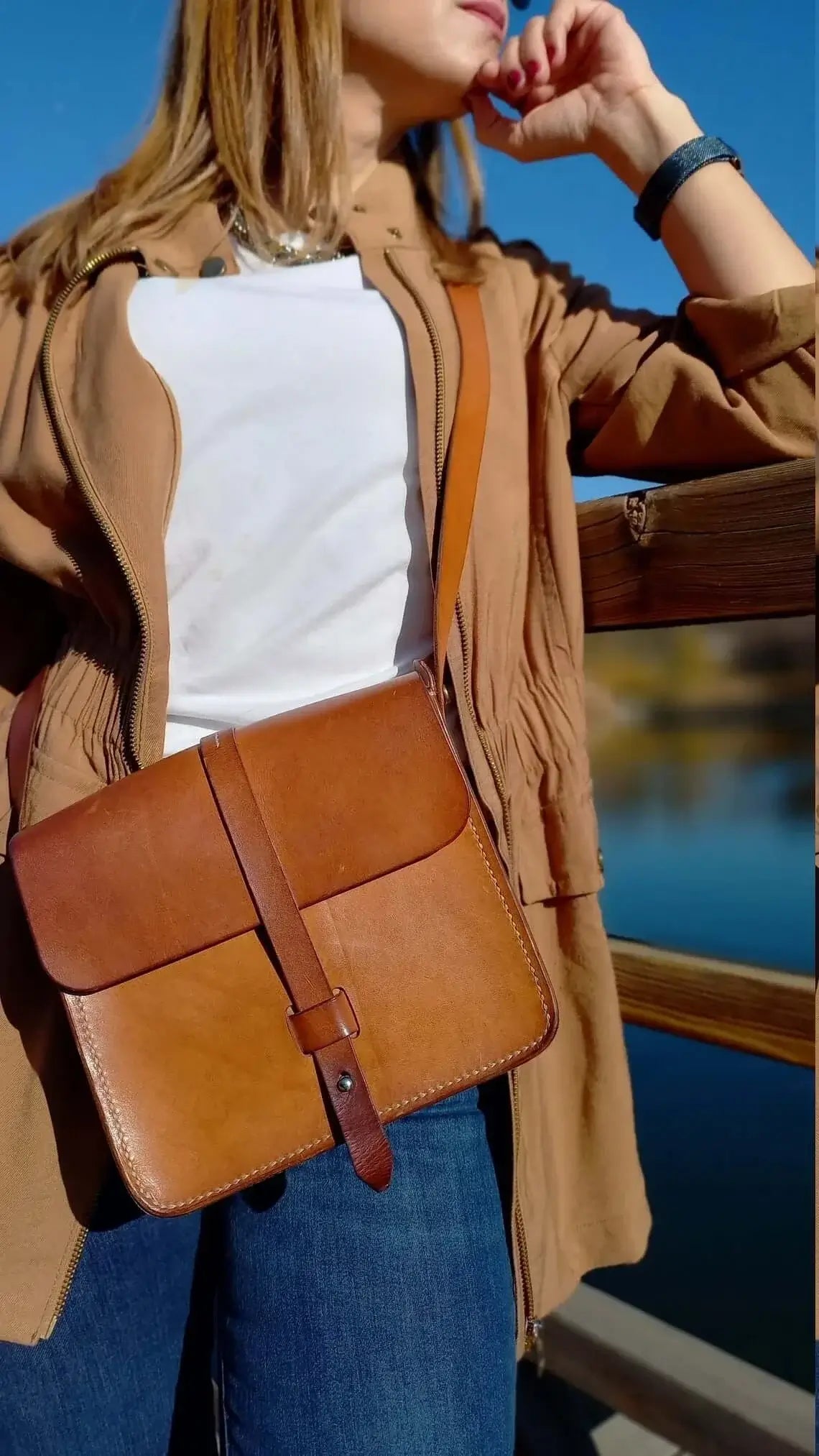 Tan Leather Fanny Pack 01