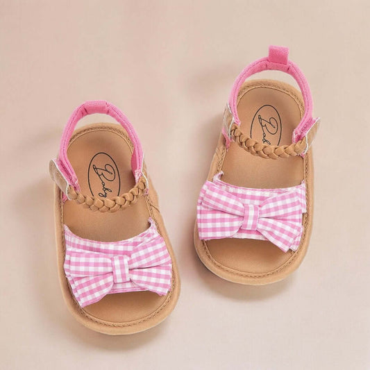 pink bow Baby girl shoes first steps