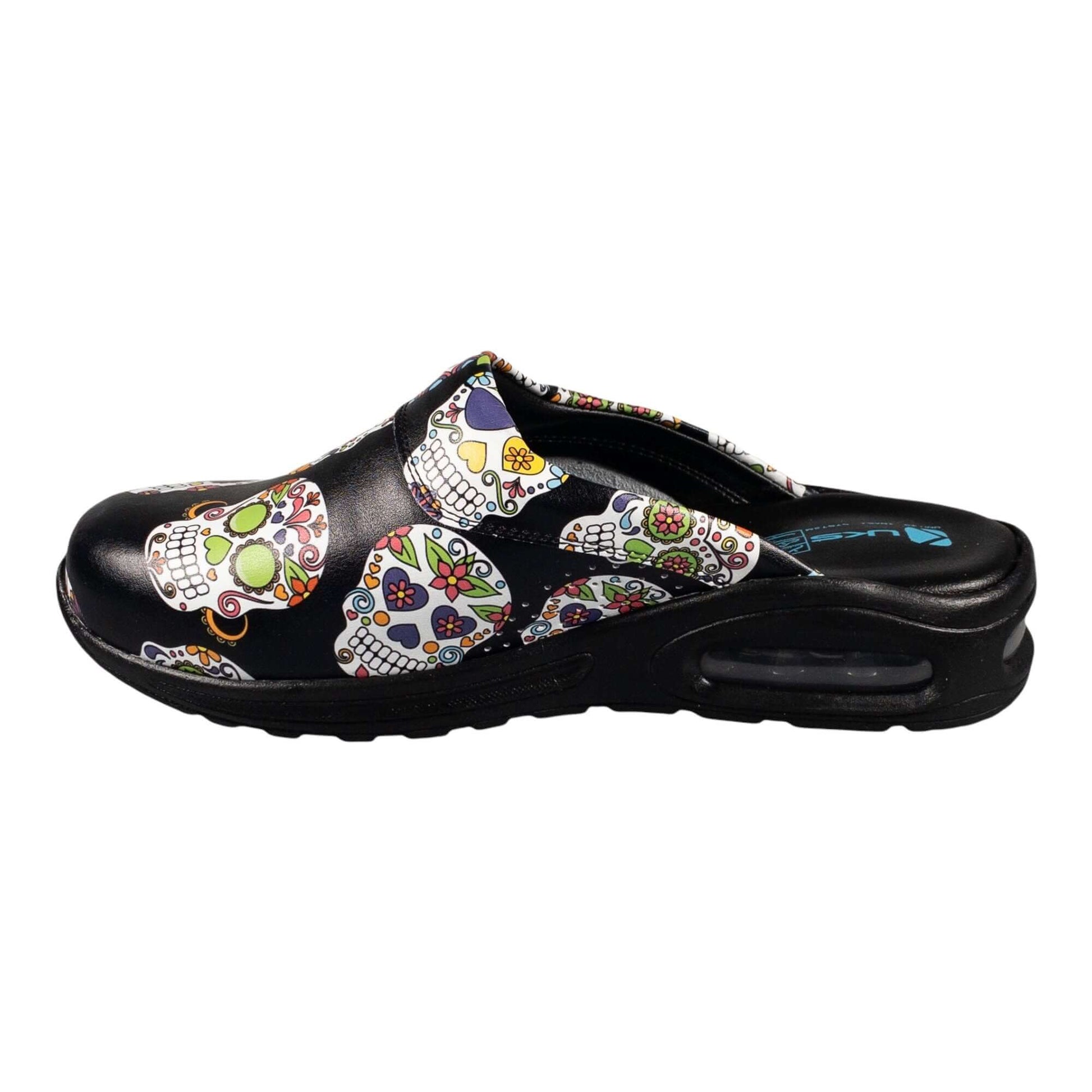 Skull Flower Men’s Women's Leather Clogs Slippers Mules Handmade, High Heel, Platform, Gift for Him, Gift for Men, Slip Resistant