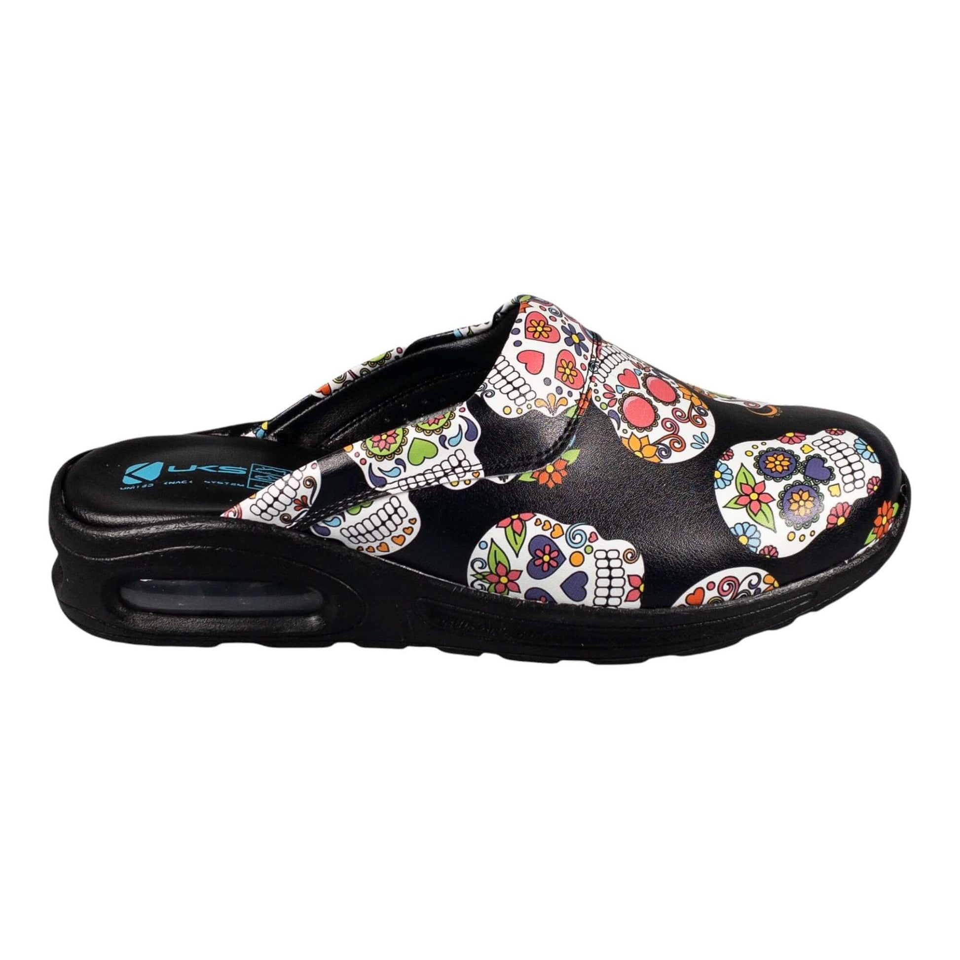 Skull Flower Men’s Women's Leather Clogs Slippers Mules Handmade, High Heel, Platform, Gift for Him, Gift for Men, Slip Resistant