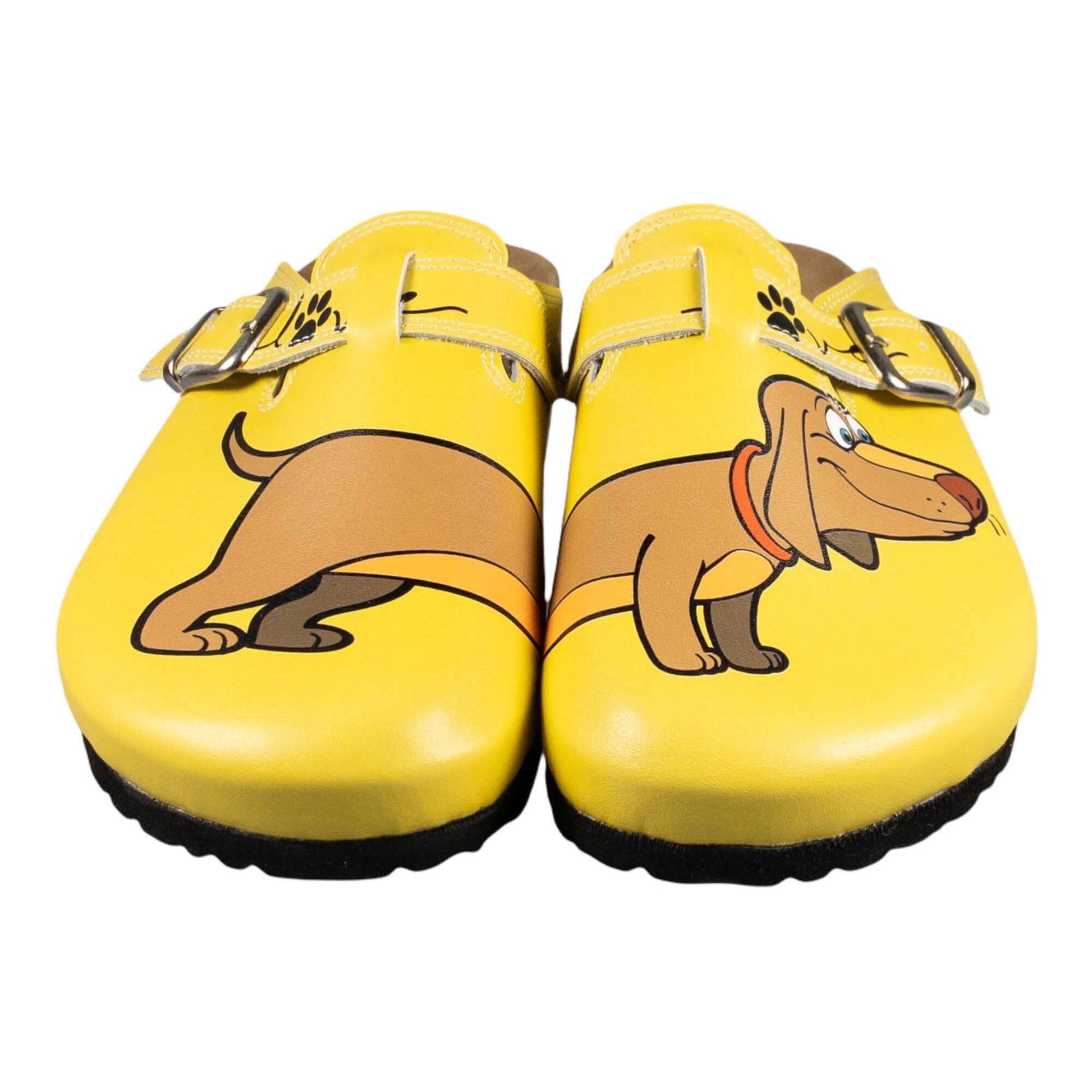 Sausage Dog Boston Leather Clogs Slipper, For Flat Feet, Anti-Slip Antibacterial Comfortable and Staylish