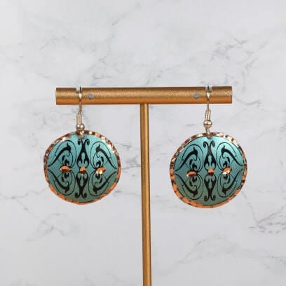 Green Copper Circle Earring Jewellery