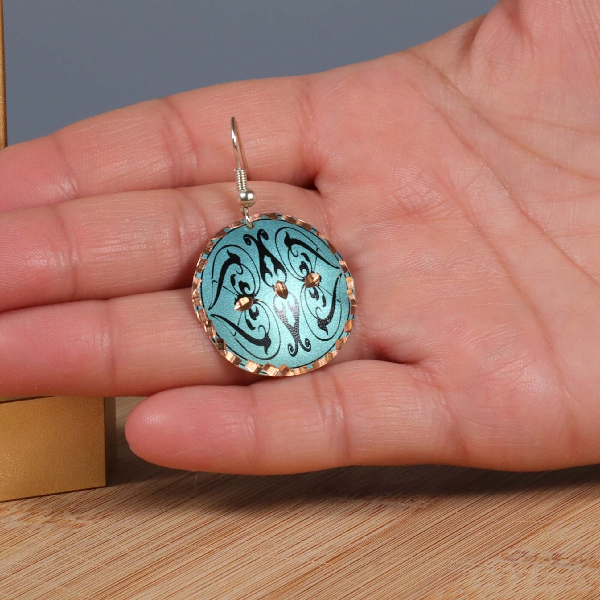 Green Copper Circle Earring Jewellery