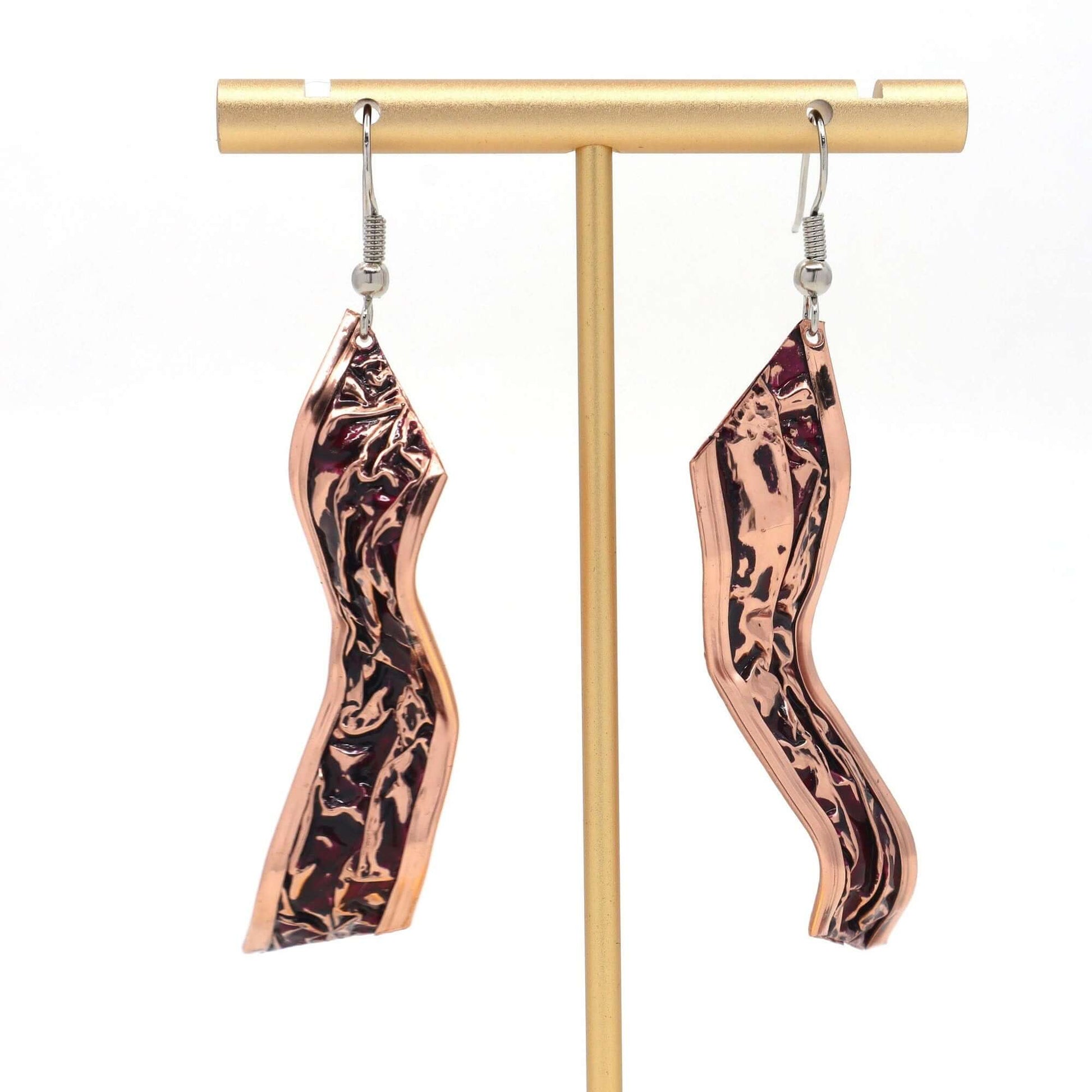 Magenta Copper Wrinkled Jewellery Set