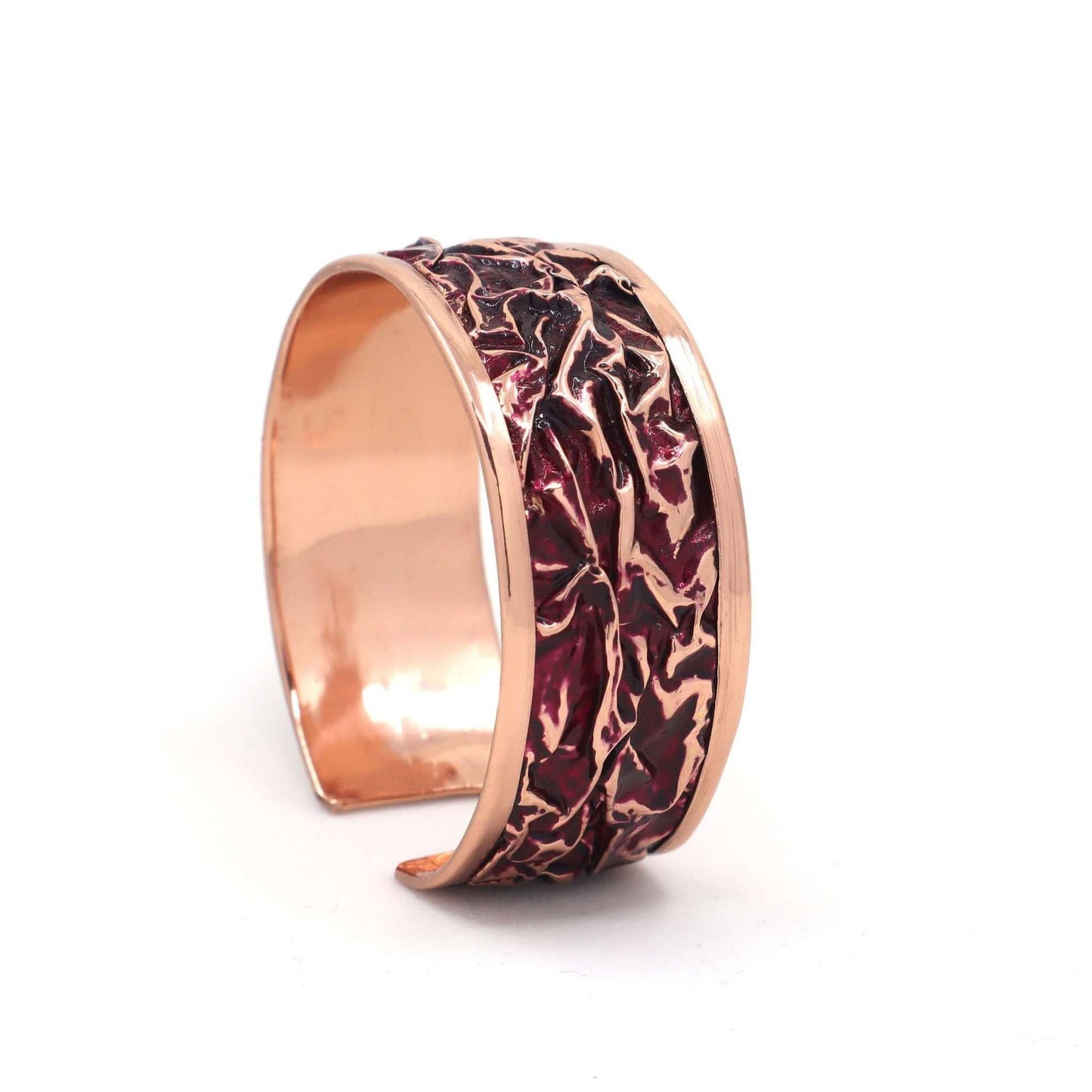 Magenta Copper Wrinkled Jewellery Set