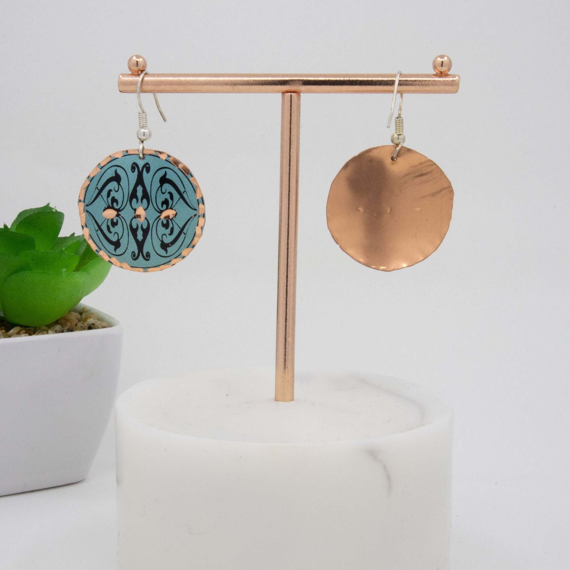 Green Copper Circle Earring Jewellery