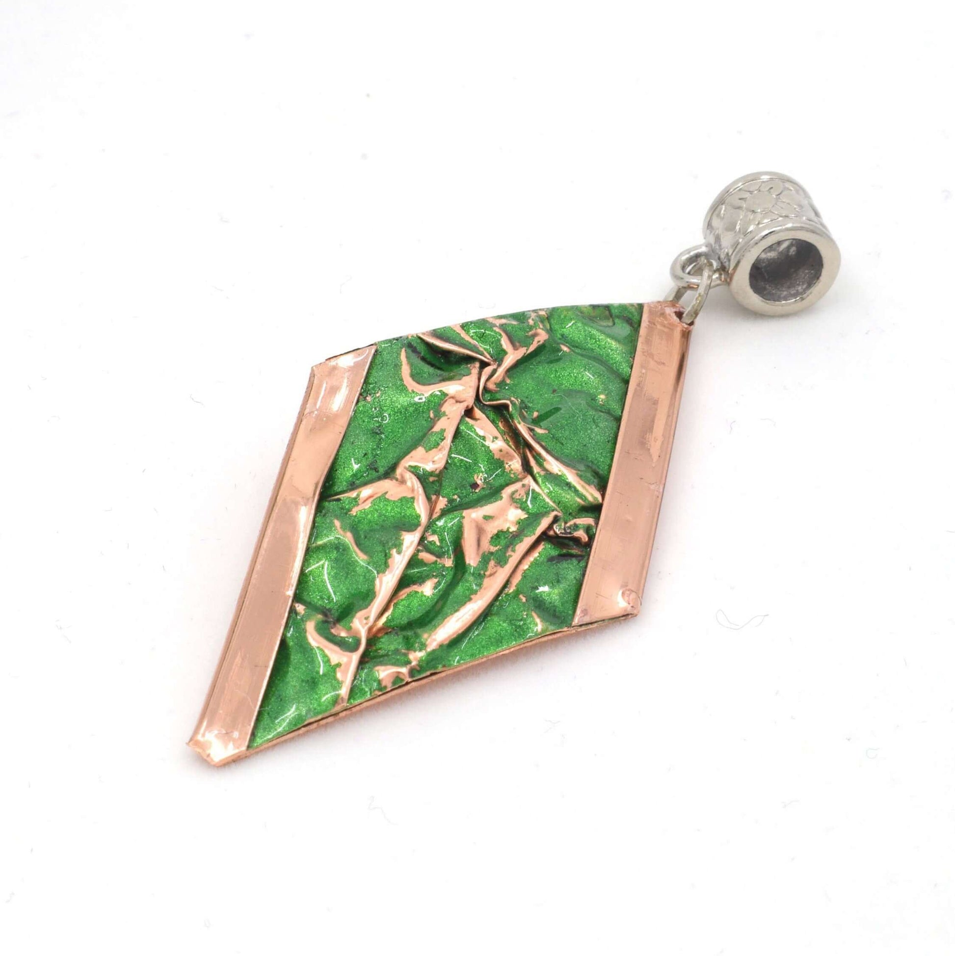 Green Copper Wrinkled Necklace Earring Adjustable Ring Bracelet Jewellery Set