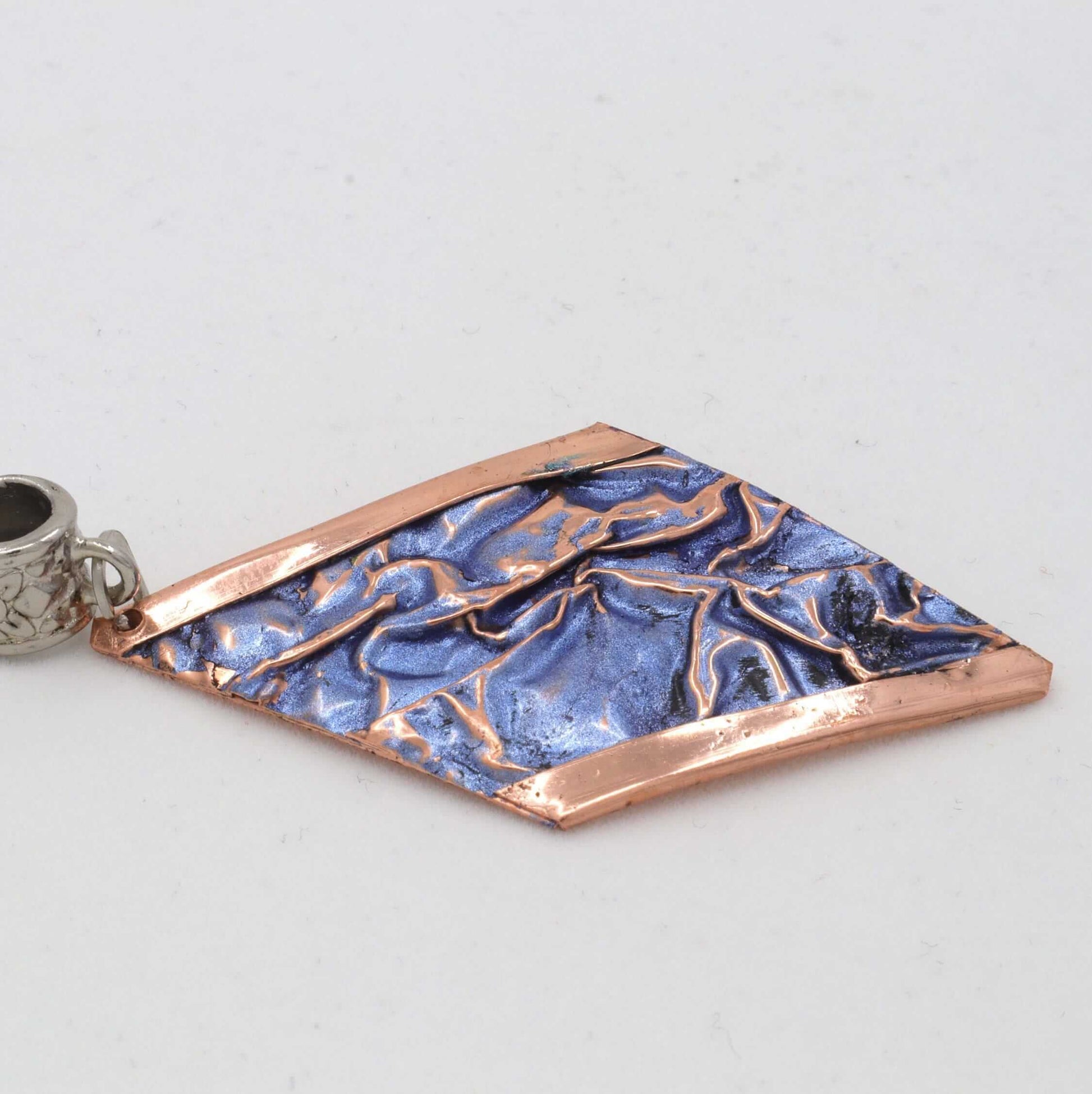  Blue Wrinkled Copper Jewelry Set Jewellery Bracelet Ring Earrings Necklace