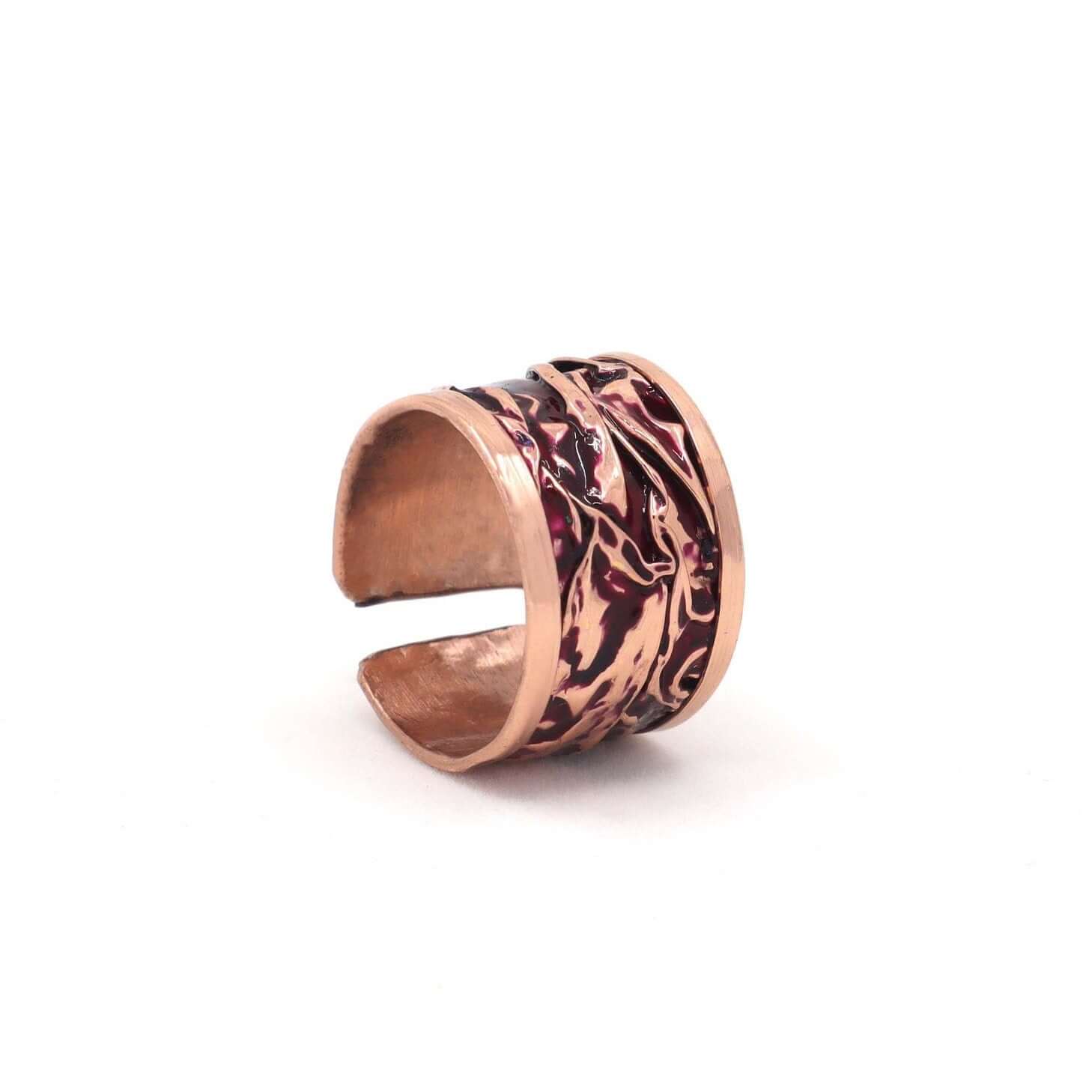 Magenta Copper Wrinkled Jewellery Set