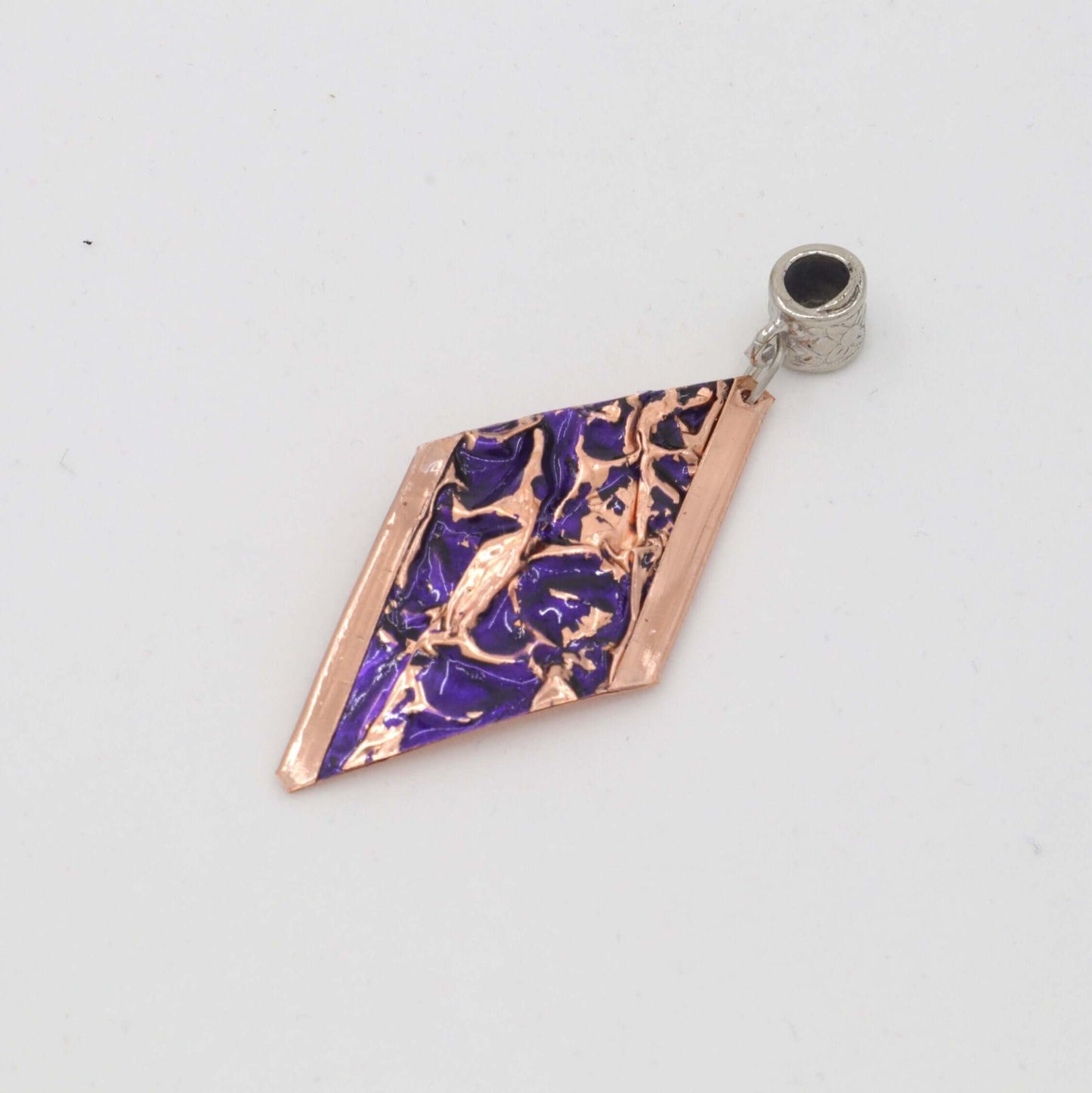 Purple Copper Wrinkled Necklace Earring Adjustable Ring Bracelet Set Jewellery