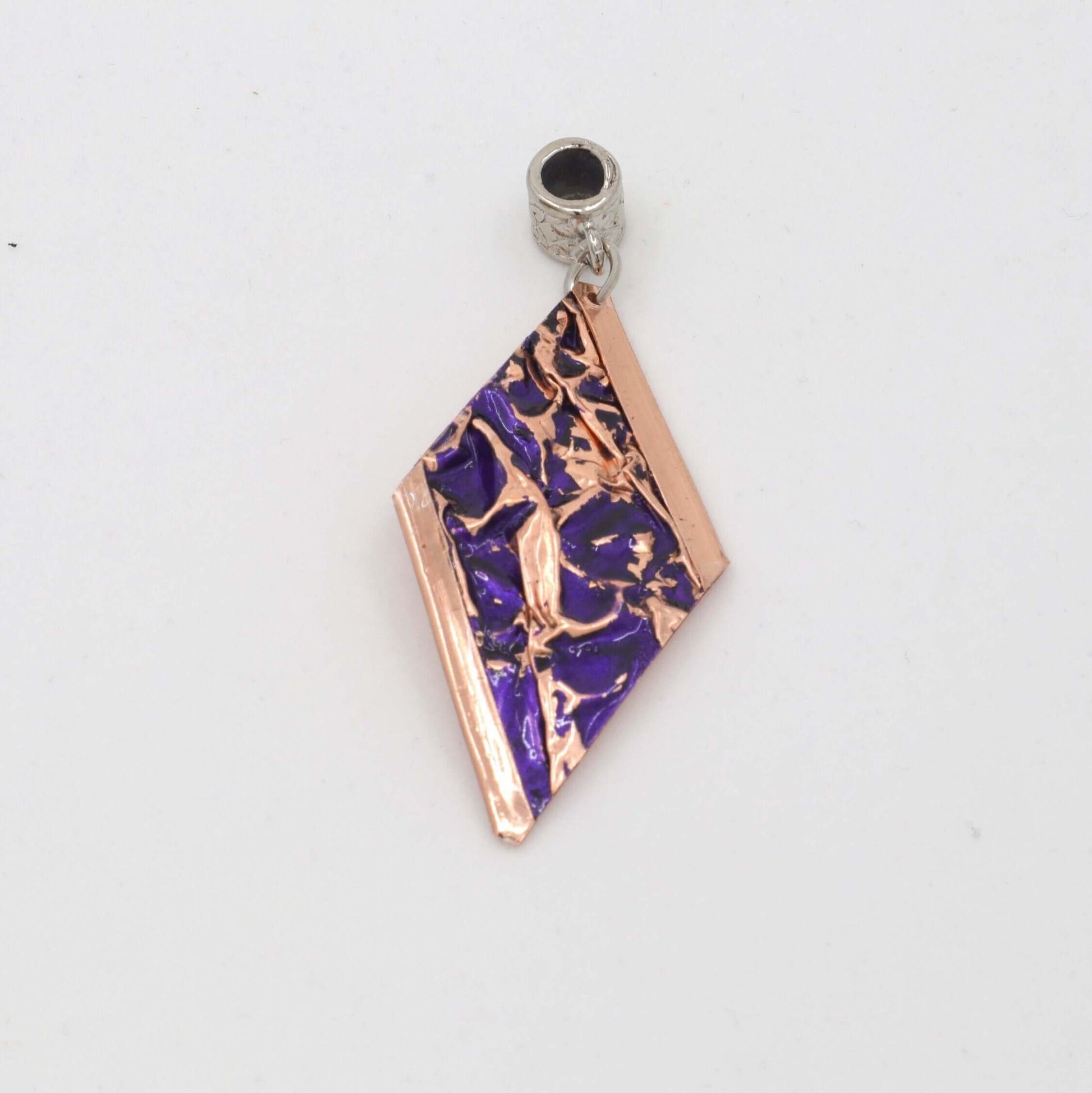 Purple Copper Wrinkled Necklace Earring Adjustable Ring Bracelet Set Jewellery