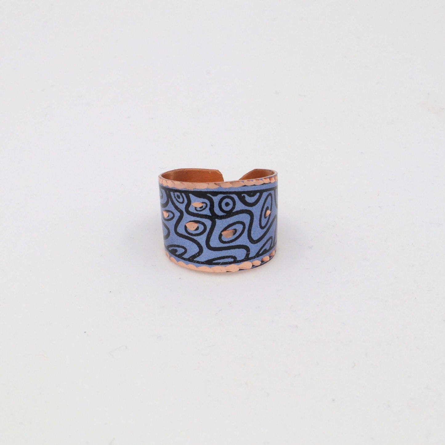 Blue Curvy Shapes Copper Jewelry Set Jewellery