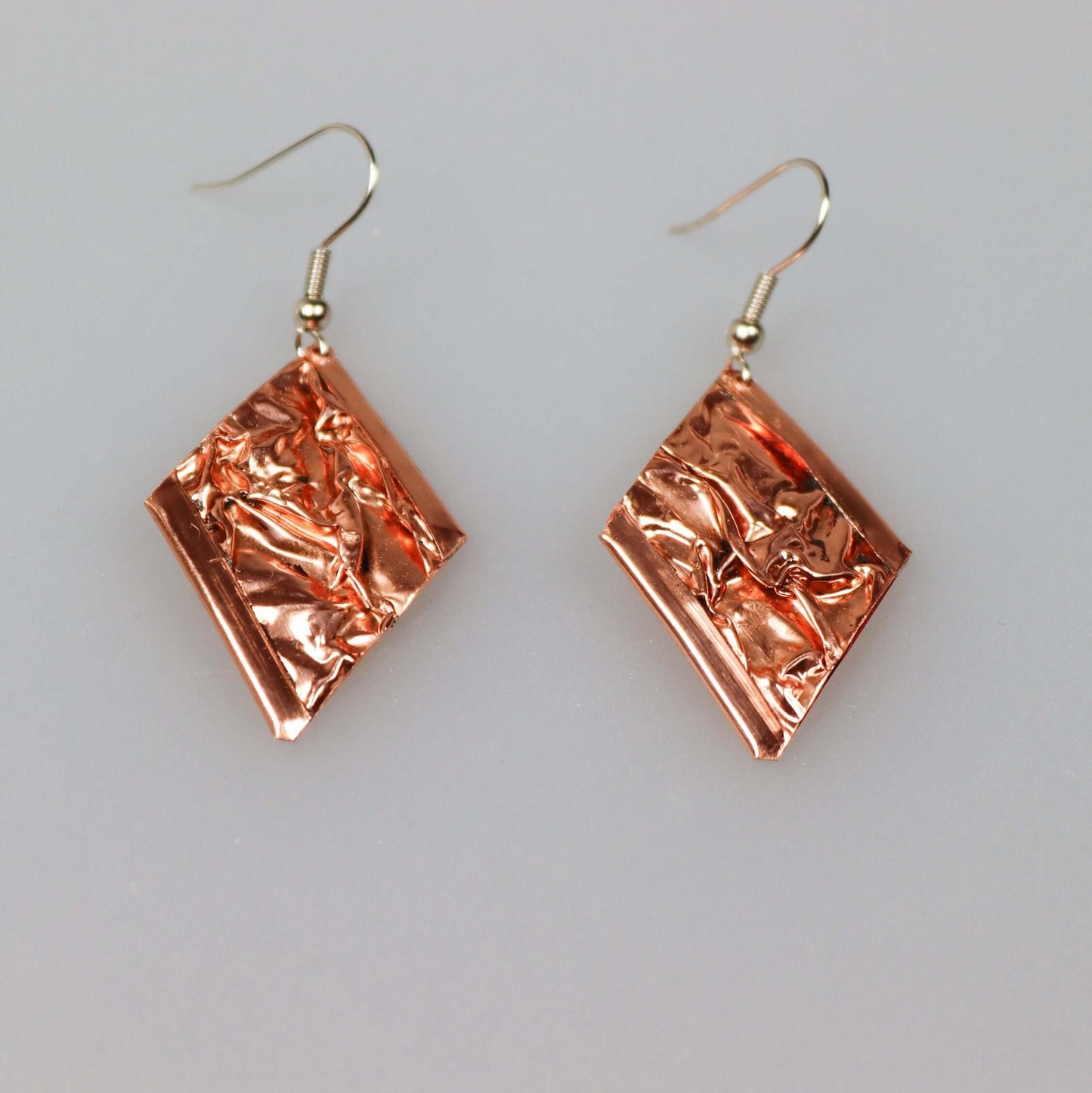 Copper Wrinkled Earring Handmade Jewelry Christmast Birthday Anniversary Gift, Gift for her, Dangly Earring, Gift for Women