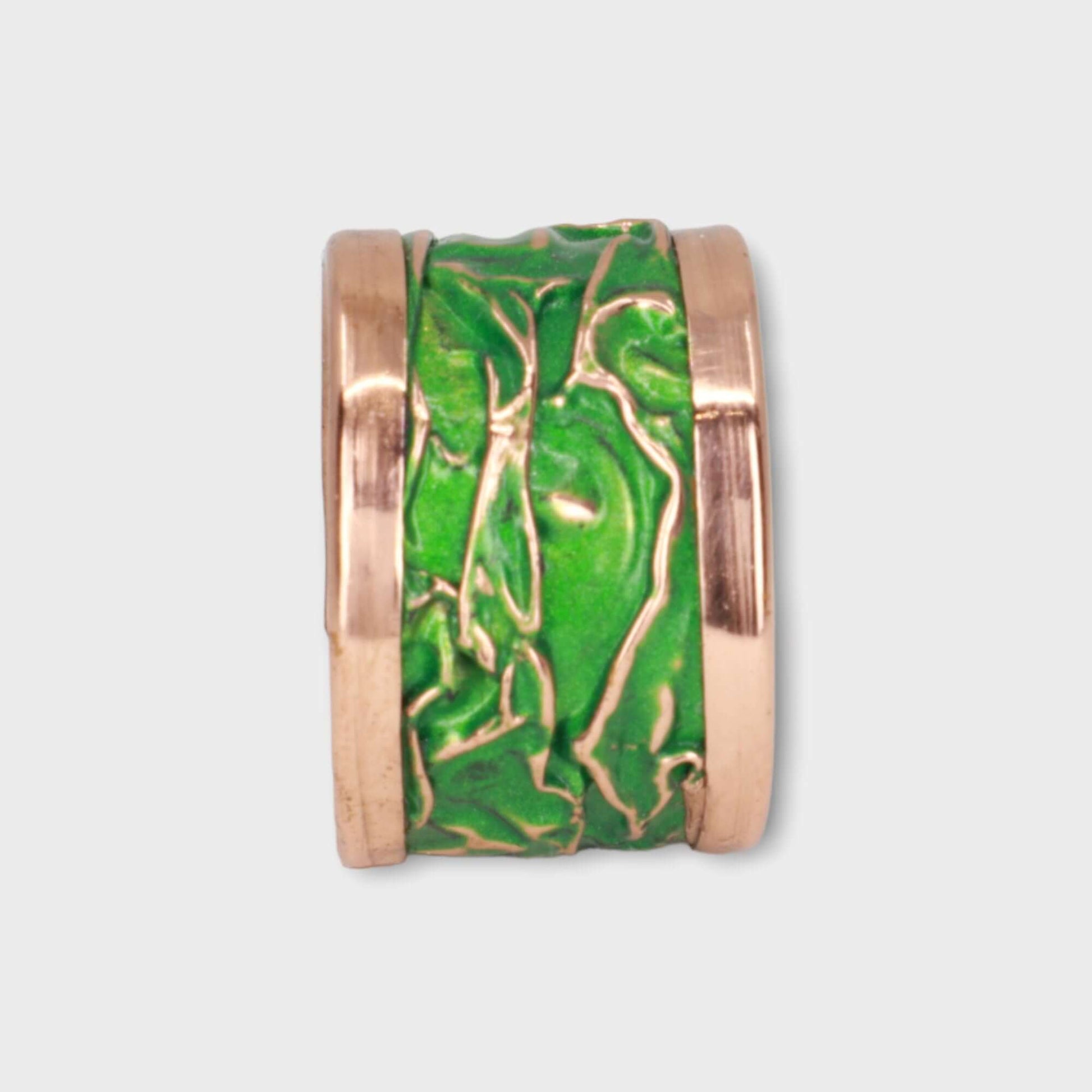 Green Copper Wrinkled Adjustable Ring Jewellery