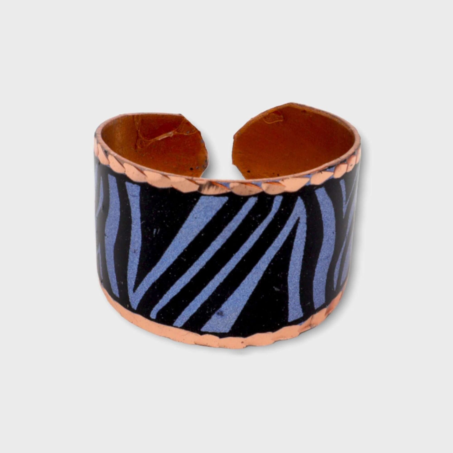 Blue Copper Adjustable Ring Bracelet Jewelry Set Jewellery