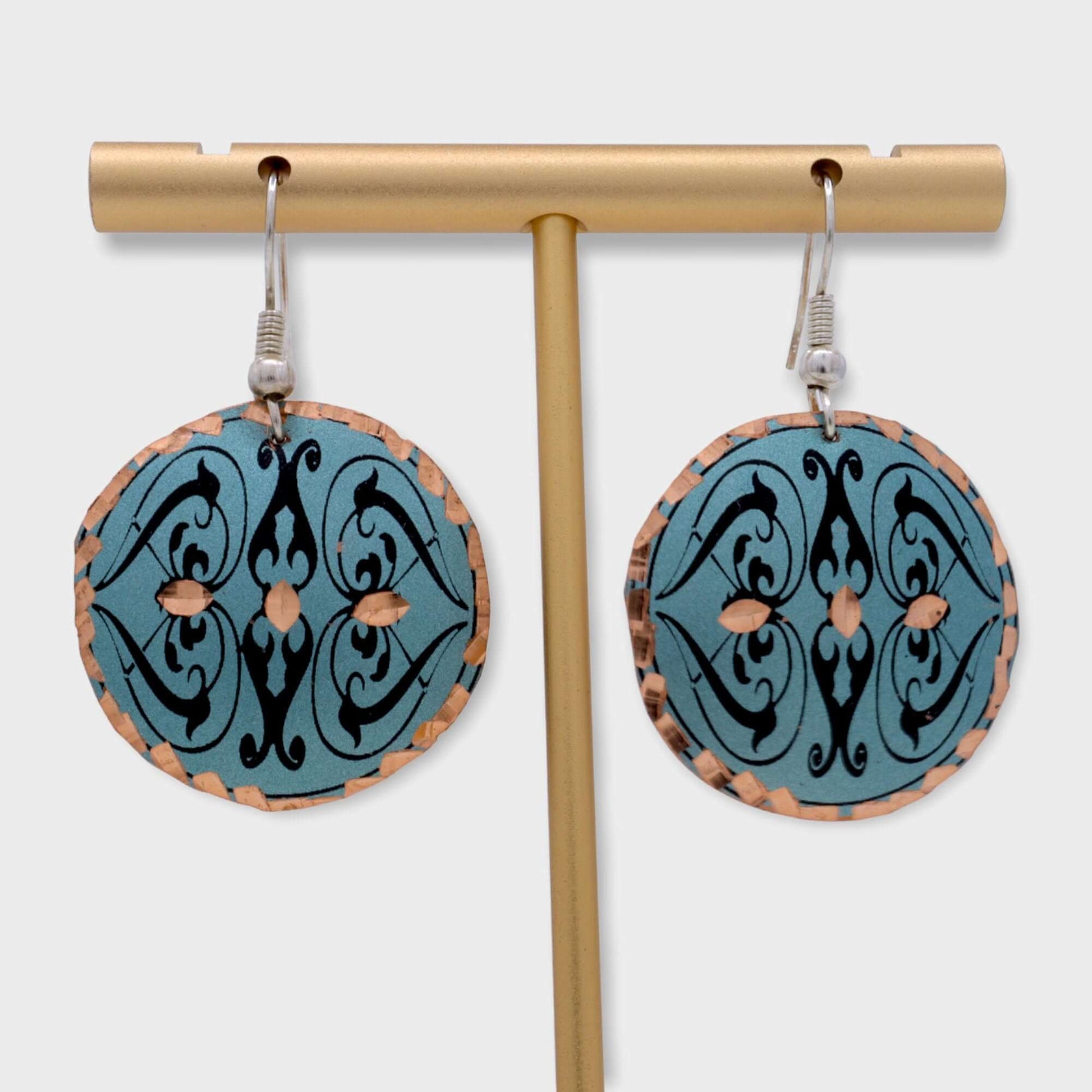 Green Copper Circle Earring Jewellery