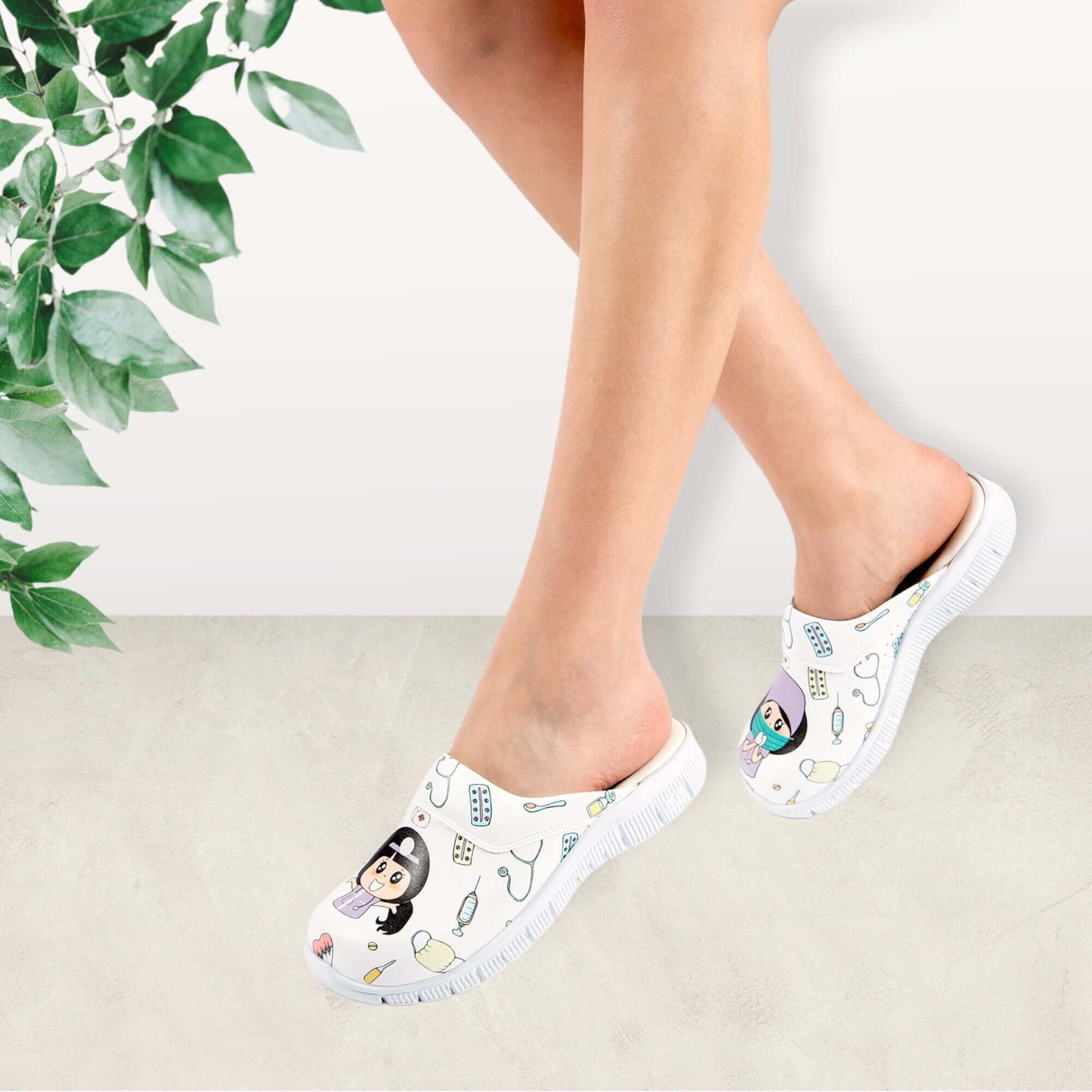 Doctor Nurse Leather Clogs Slippers Mules Nursing Clogs Handmade Comfortflex Gift for Women, Super Comfy, Handmade, Low Heel, Indoor Outdoor