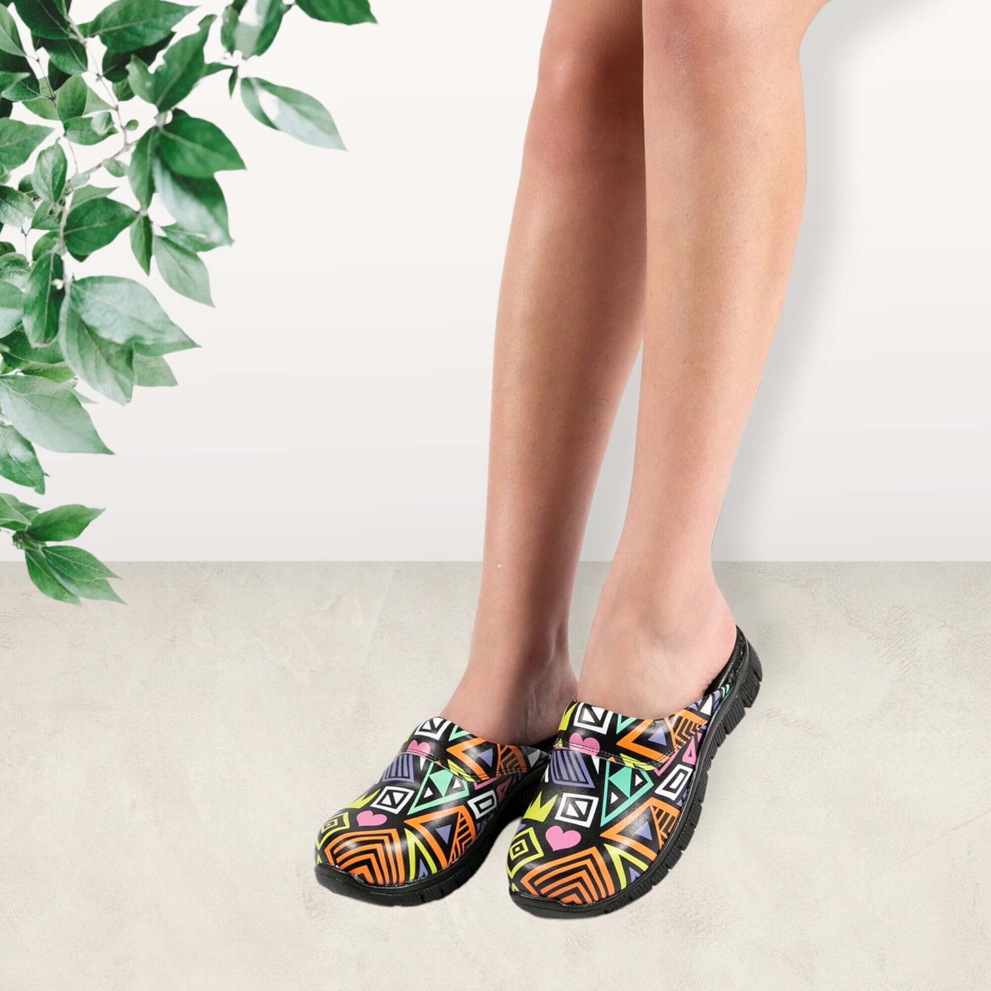 Colorful Leather Clogs Slippers Mules Nursing Clogs Handmade Comfortflex Gift for Women, Super Comfy, Handmade, Low Heel, Indoor Outdoor