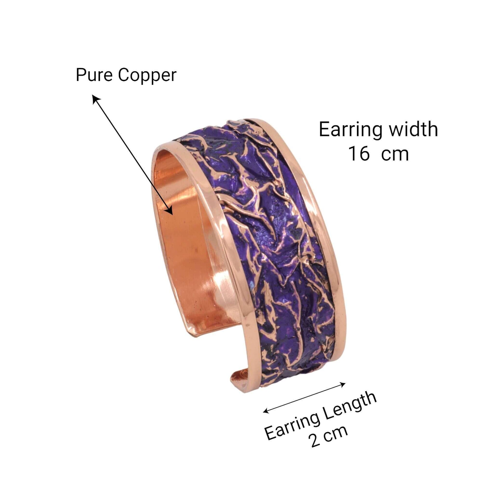  Copper Wrinkled Necklace Earring Adjustable Ring Bracelet Jewellery Set