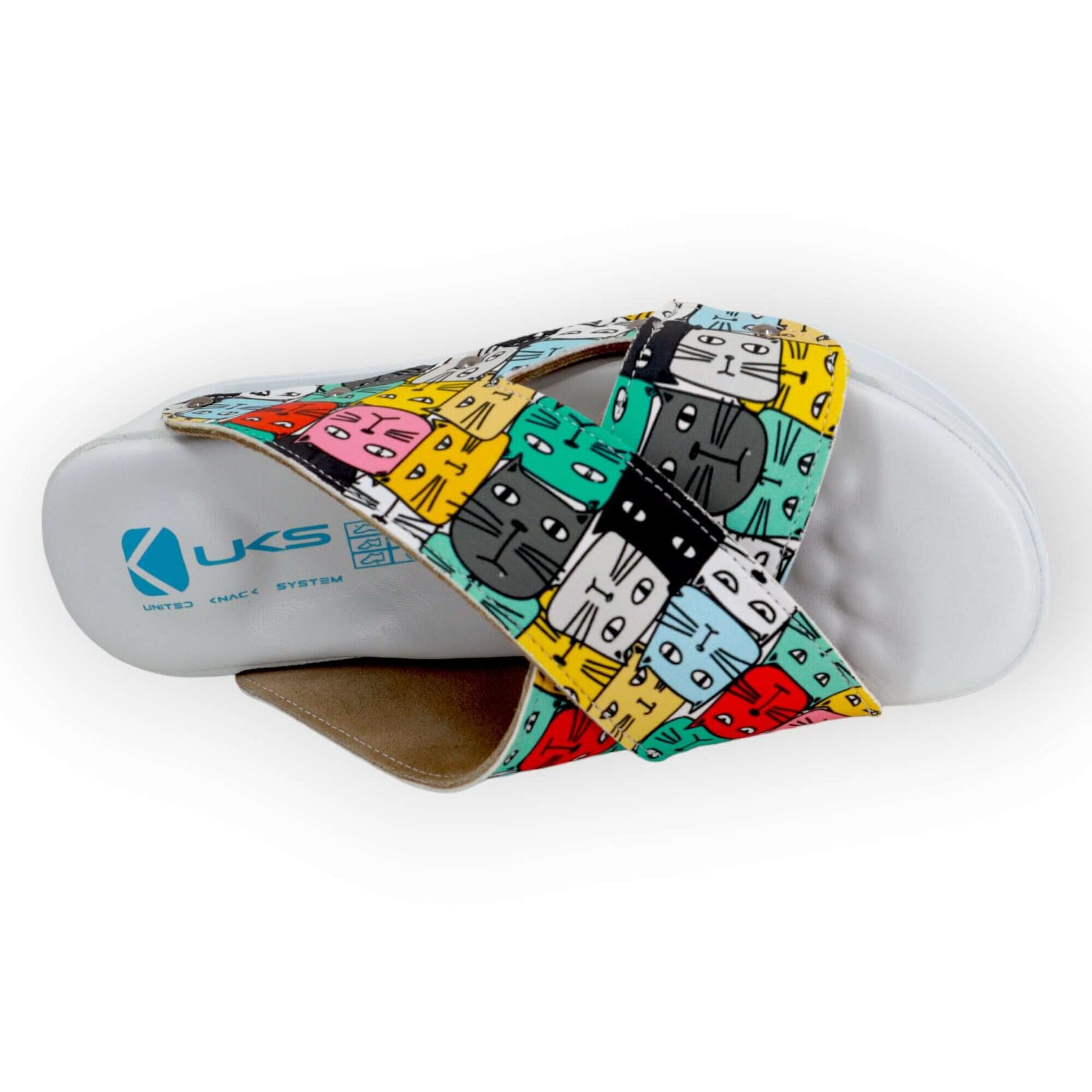 Colorful Cats Cross Band Air Clogx Leather Open Toe Slippers Clogs Mules Boston Clogs, Gift for Women and Men, Unisex, Super Comfy, Handmade, Low Heel