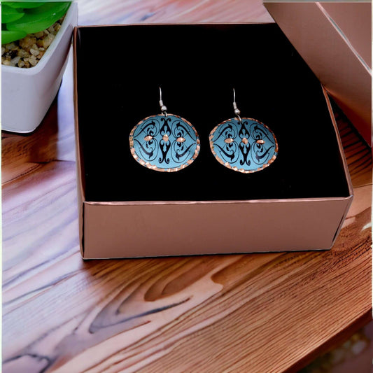 Green Copper Circle Earring Jewellery