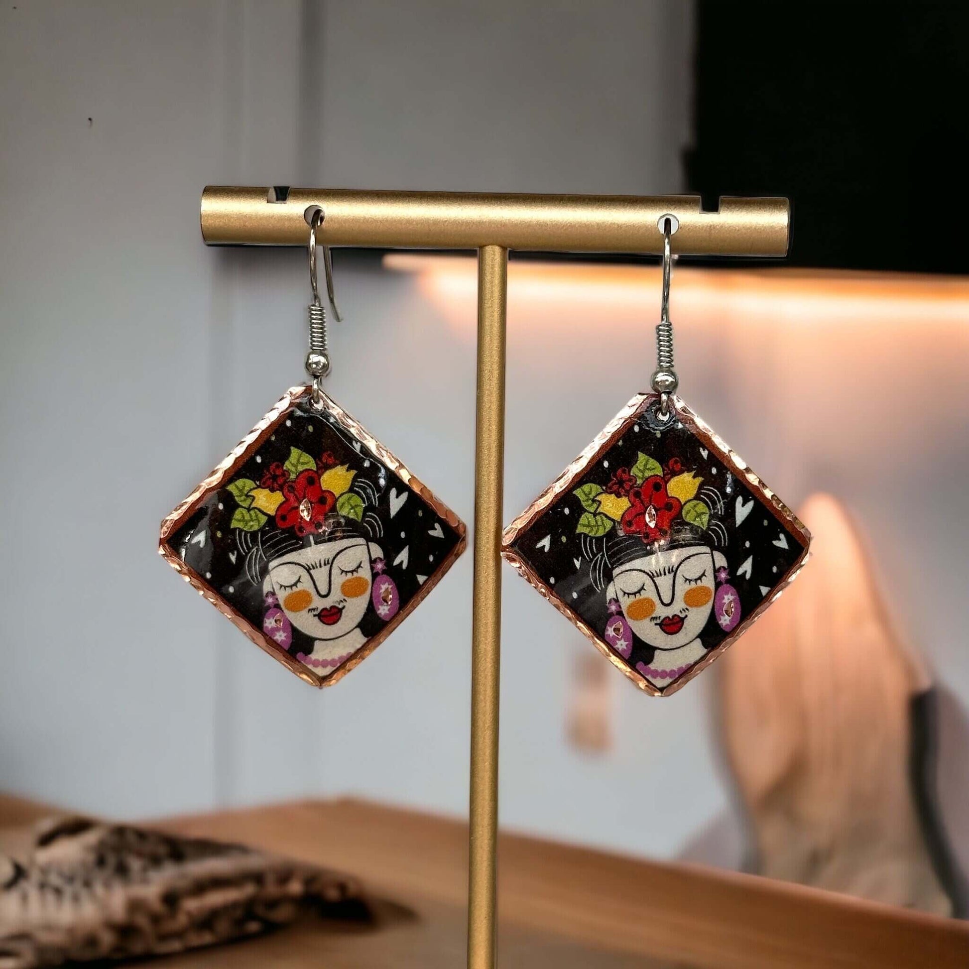 Frida Kahlo Copper Circle Earring Jewellery