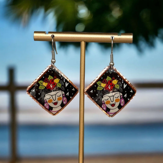 Frida Kahlo Copper Circle Earring Jewellery