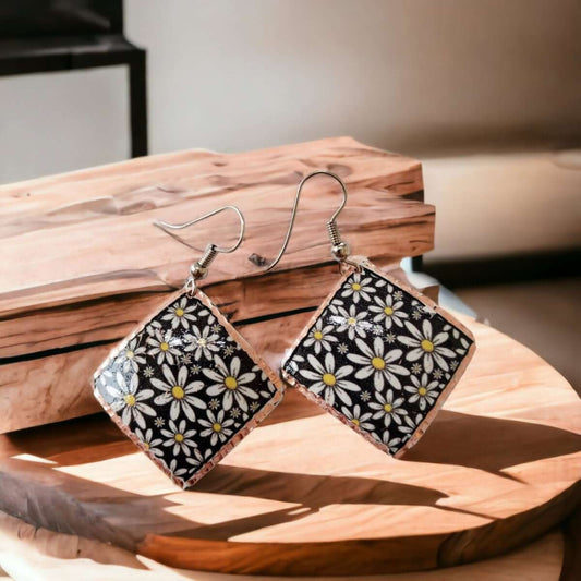 Daisies Copper Square Earring Jewellery Gift