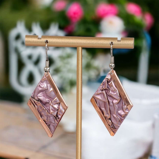 Copper Wrinkled Earring Jewellery