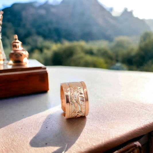Silver Copper Wrinkled Adjustable Ring Jewellery