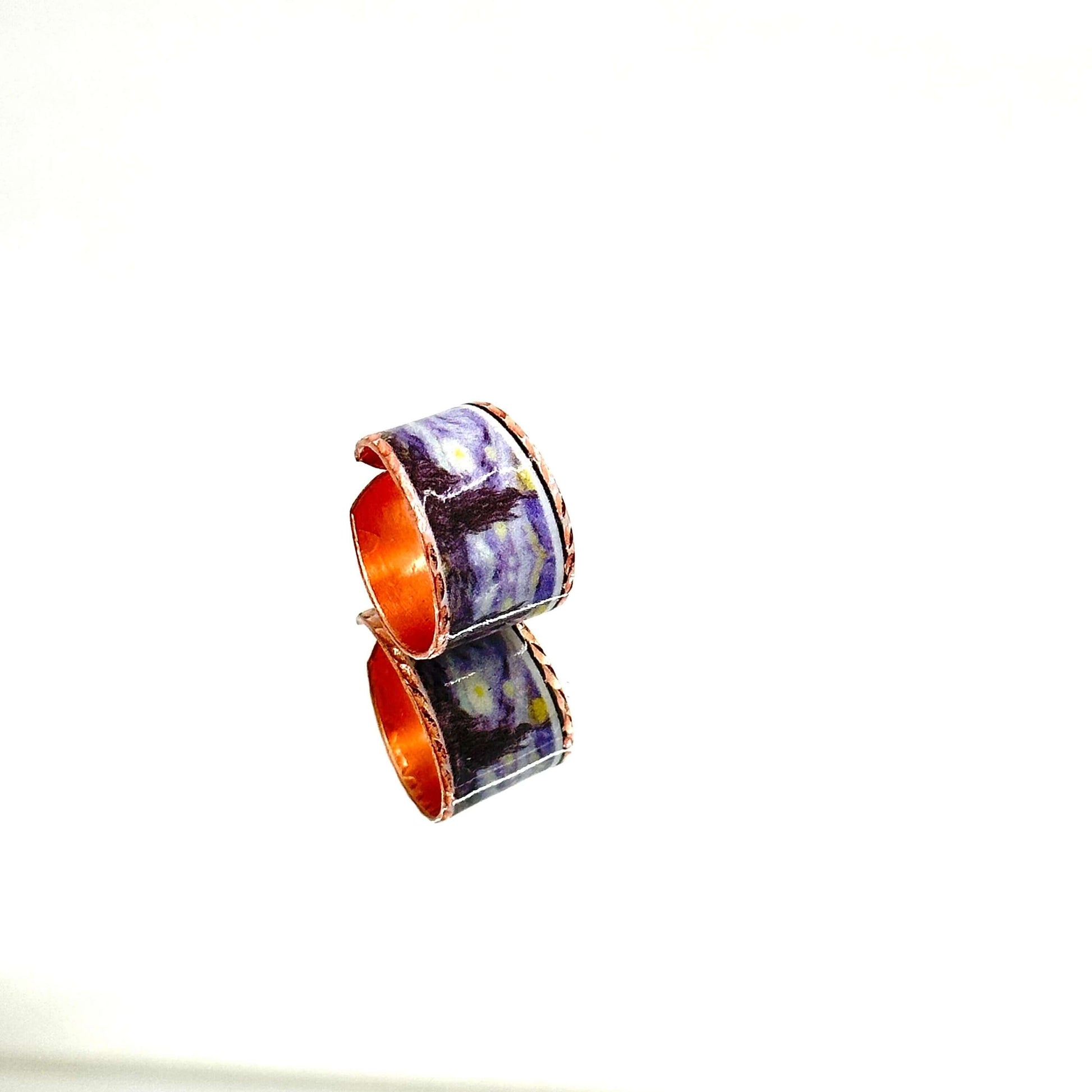  Van Gogh Starry Night Copper Adjustable Ring Earrings Bracelet Set