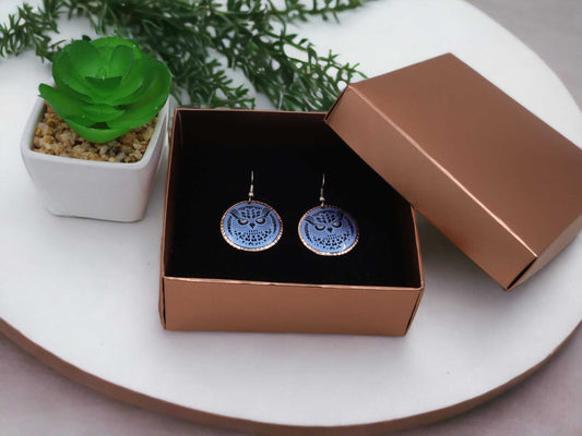 Blue Owl Copper Circle Earring Jewellery