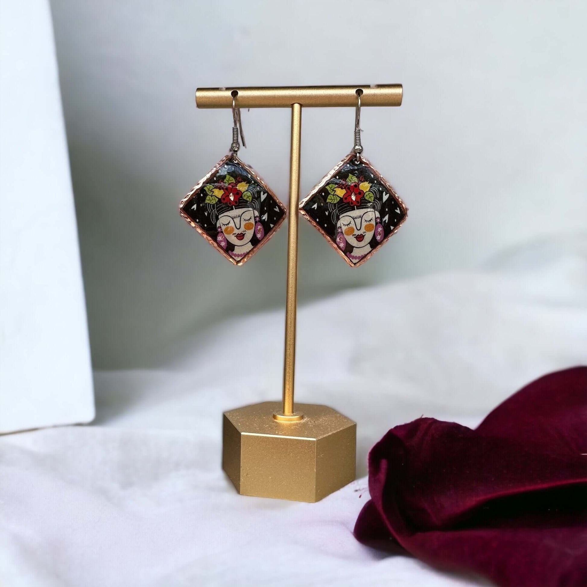 Frida Kahlo Copper Circle Earring Jewellery