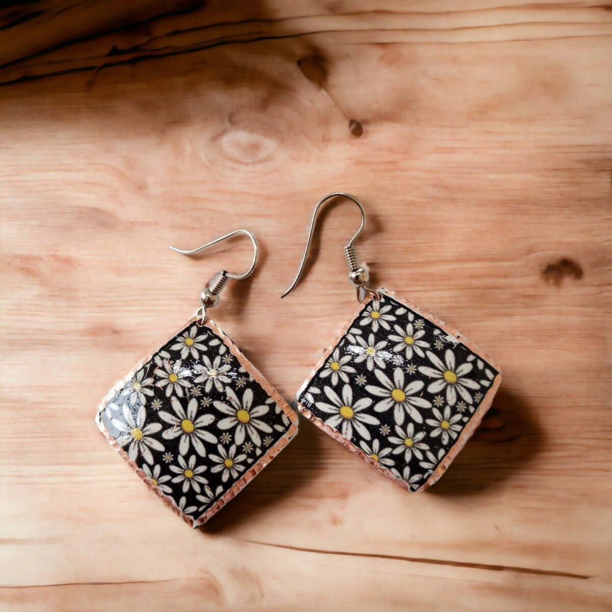 Daisies Copper Square Earring Jewellery Gift