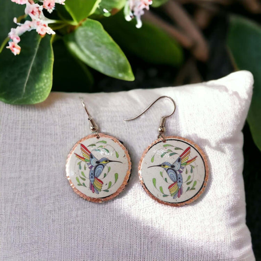  Hummingbird Copper Circle Earring Jewellery