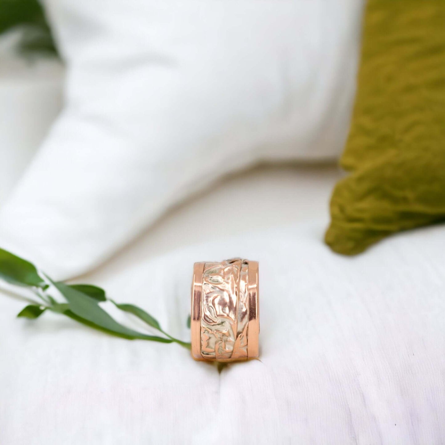 Silver Copper Wrinkled Adjustable Ring Jewellery