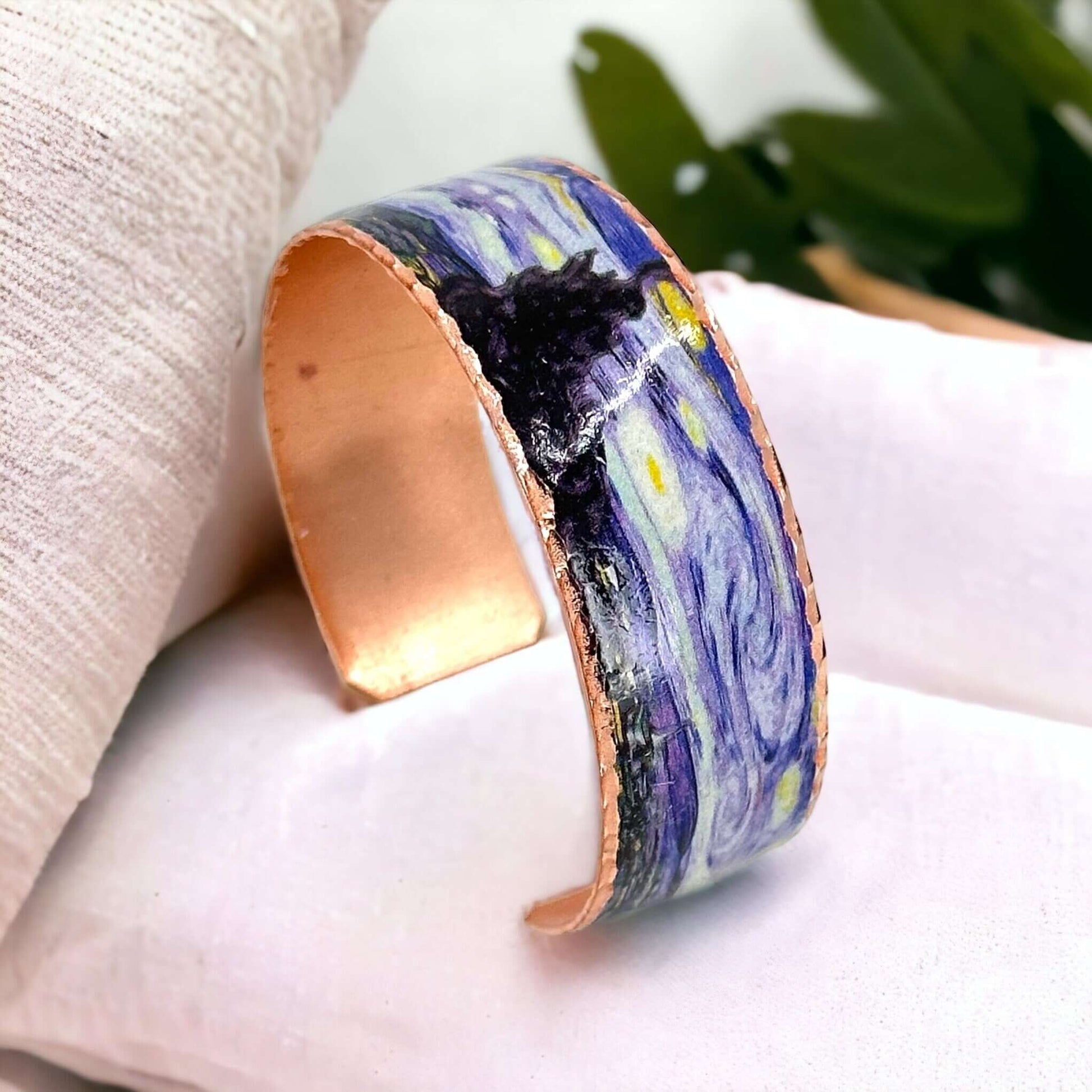  Van Gogh Starry Night Copper Adjustable Ring Earrings Bracelet Set